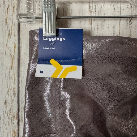 Old Navy Athletic Sporty High-Gloss Powersoft   Seamless Leggings Sz M - Picture 5 of 9